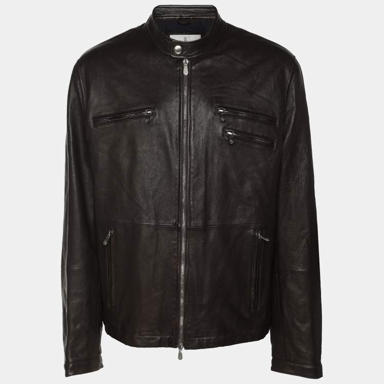 مملوكة مسبقًا Brunello Cucinelli Brown Leather Jacket M