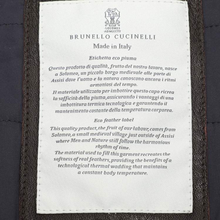 مملوكة مسبقًا Brunello Cucinelli Brown Leather Jacket M
