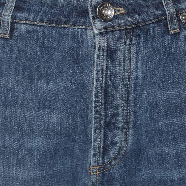 Pre Owned Brunello Cucinelli Blue Denim Traditional Fit Jeans M
