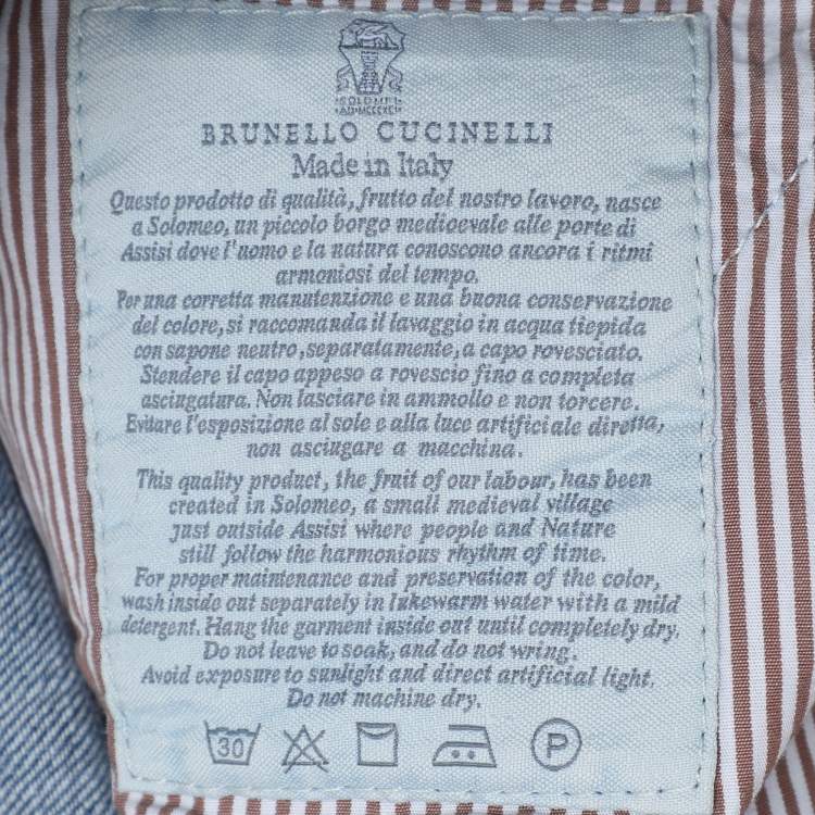 Pre Owned Brunello Cucinelli Blue Denim Traditional Fit Jeans M