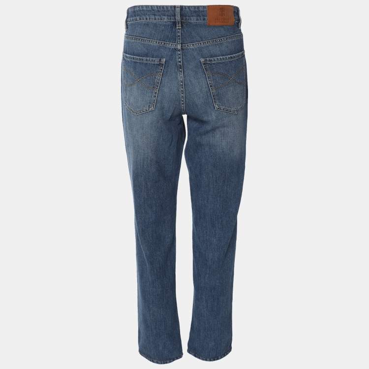 Pre Owned Brunello Cucinelli Blue Denim Traditional Fit Jeans M