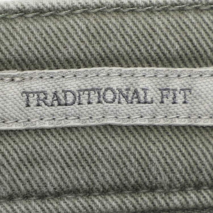 Pre Owned Brunello Cucinelli Green Denim Traditional Fit Jeans M