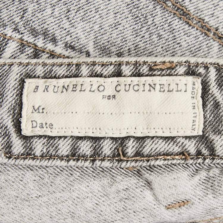 Pre Owned Brunello Cucinelli Grey Denim Traditional Fit Jeans S Waist 30"