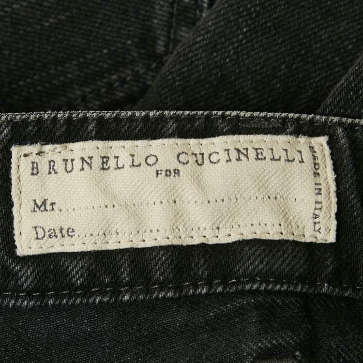 مملوكة مسبقًا Brunello Cucinelli Black Denim Traditional Fit Jeans S Waist 30"