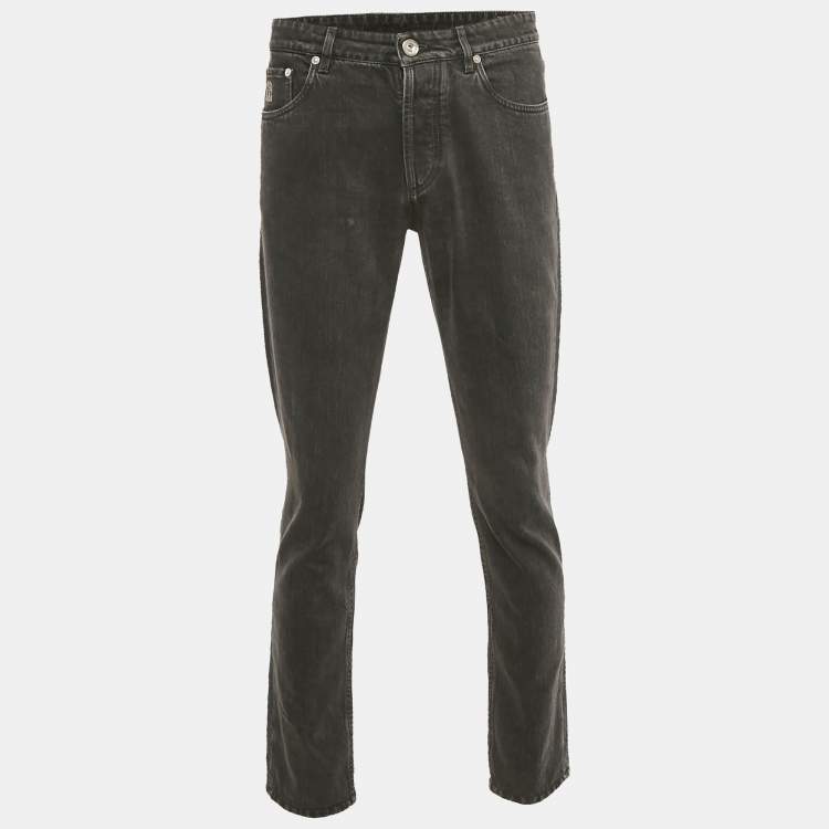 مملوكة مسبقًا Brunello Cucinelli Black Denim Traditional Fit Jeans S Waist 30"