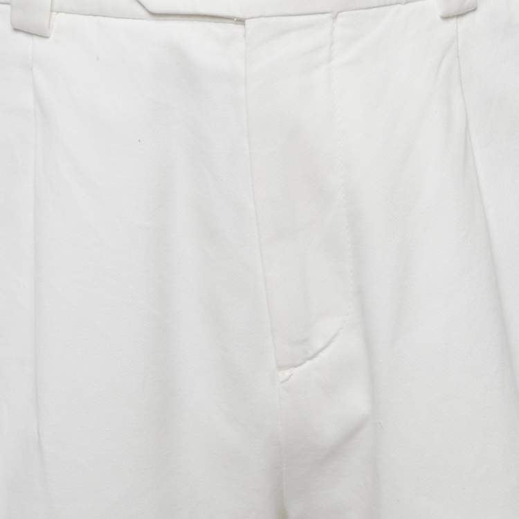 Pre Owned Brunello Cucinelli White Cotton Leisure Fit Jeans M Waist 32"