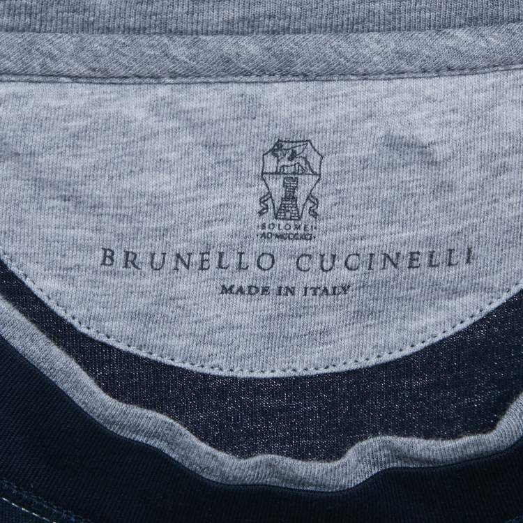 Pre Owned Brunello Cucinelli Blue Jersey Crewneck T-Shirt M
