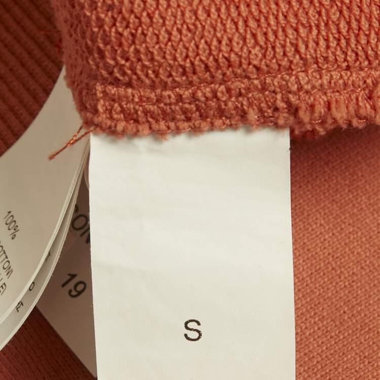 Pre Owned Brunello Cucinelli Orange Printed Cotton Hoodie S