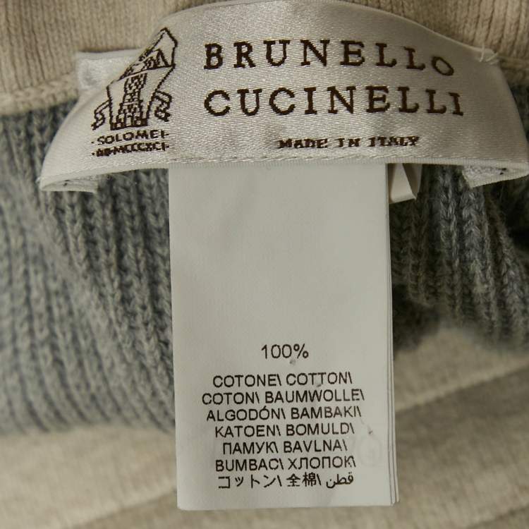 مملوكة مسبقًا Brunello Cucinelli Grey Cotton Rib Knit Shorts XL