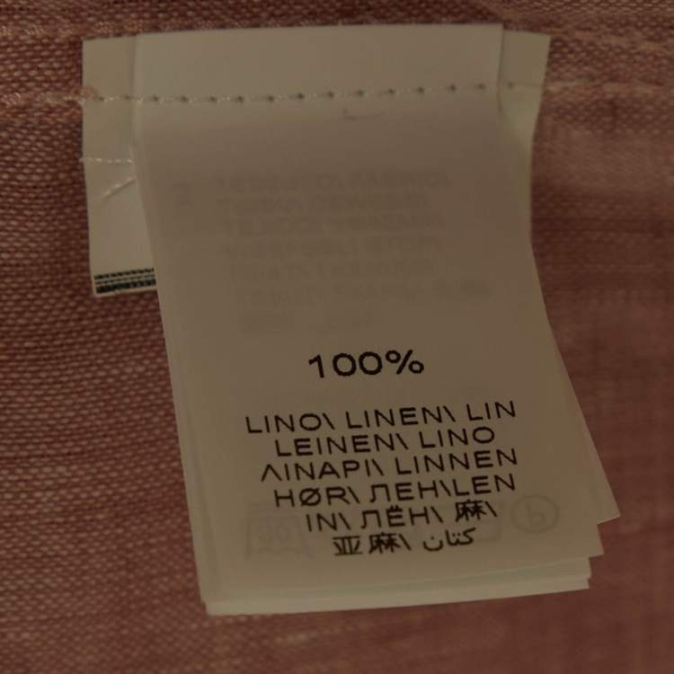 Pre Owned Brunello Cucinelli Pink Linen Easy Fit Shirt L