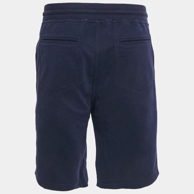 Pre Owned Brunello Cucinelli Blue Cotton Drawstring Shorts XL