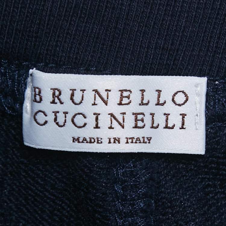 Pre Owned Brunello Cucinelli Blue Cotton Drawstring Shorts XL