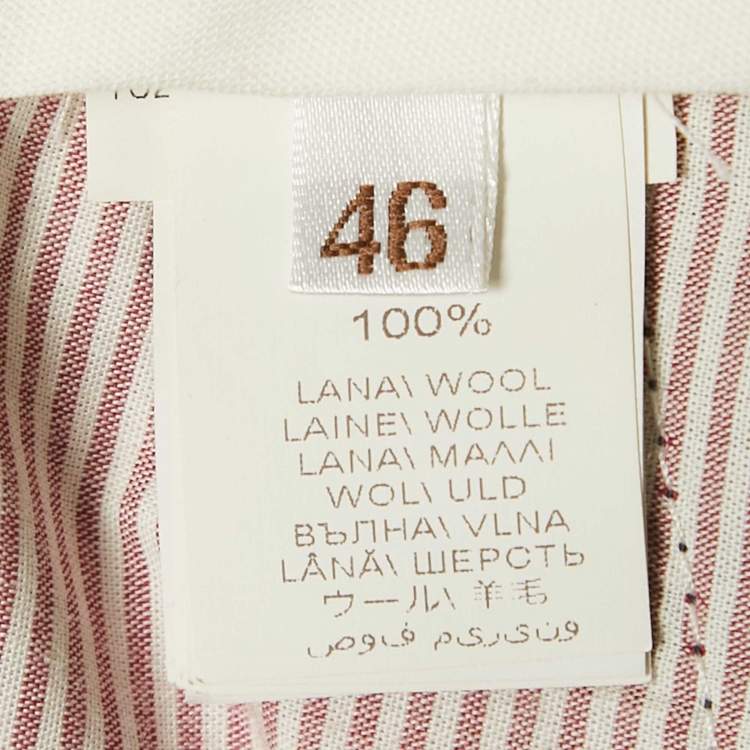 Pre Owned Brunello Cucinelli Blue Striped Wool Drawstring Trousers S