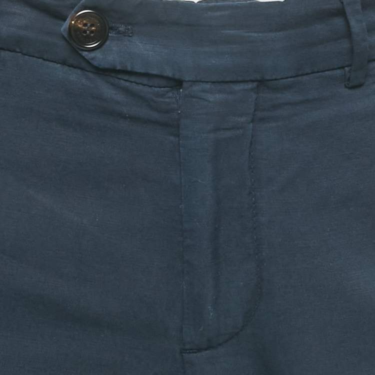 مملوكة مسبقًا Brunello Cucinelli Blue Cotton Trousers M