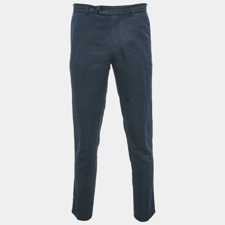 مملوكة مسبقًا Brunello Cucinelli Blue Cotton Trousers M