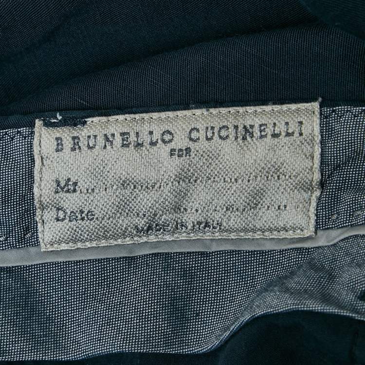 مملوكة مسبقًا Brunello Cucinelli Blue Cotton Trousers M