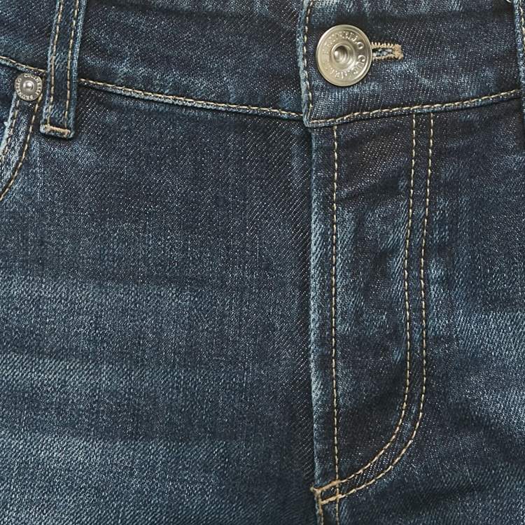 Pre Owned Brunello Cucinelli Blue Denim Traditional Fit Jeans S/Waist 32"