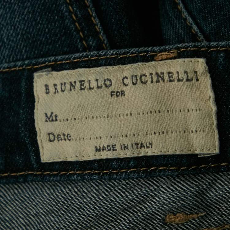 Pre Owned Brunello Cucinelli Blue Denim Traditional Fit Jeans S/Waist 32"