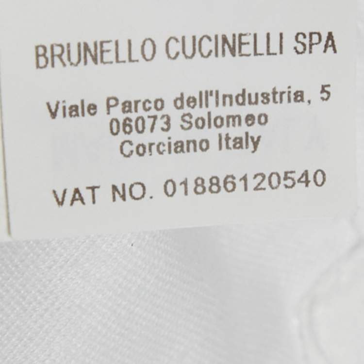 Pre Owned Brunello Cucinelli White Cotton Slim Fit Shirt XS