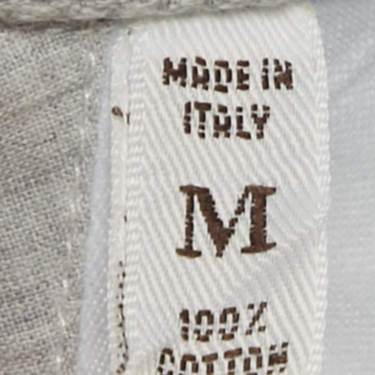 Pre Owned Brunello Cucinelli Blue Cotton Italian Fit Shirt M