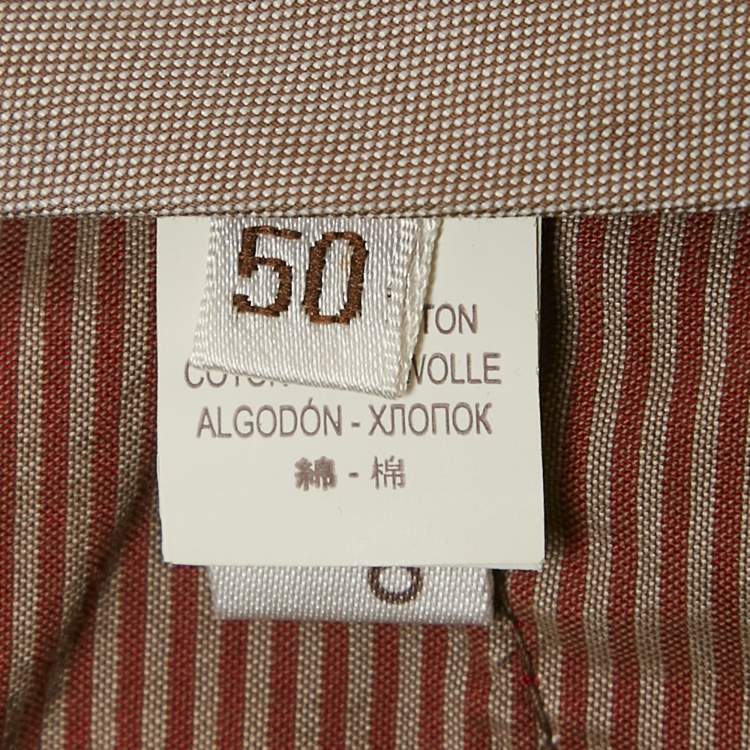 Pre Owned Brunello Cucinelli Brown Gabardine Straight Fit Pants M/Waist 34"