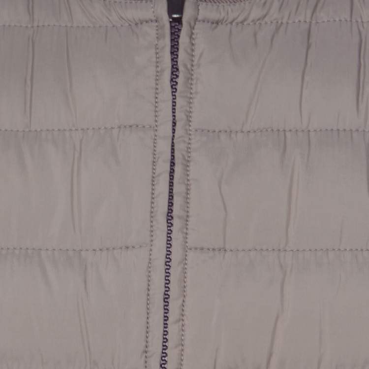 Pre Owned Brunello Cucinelli Bicolor Linen Wool Checked Sleeveless Reversible Puffer Jacket/Vest L
