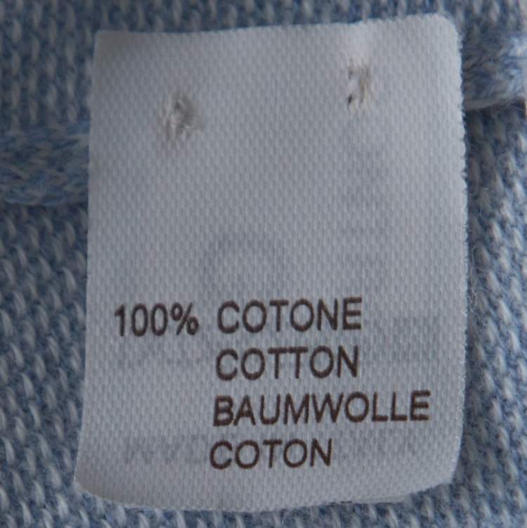 Pre Owned Brunello Cucinelli Light Blue Cotton V Neck Sweater 4XL