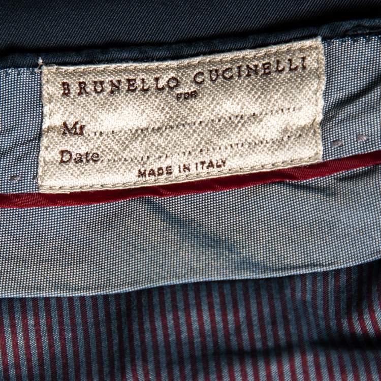 Pre Owned Brunello Cucinelli Dyed Blue Cotton Pants M