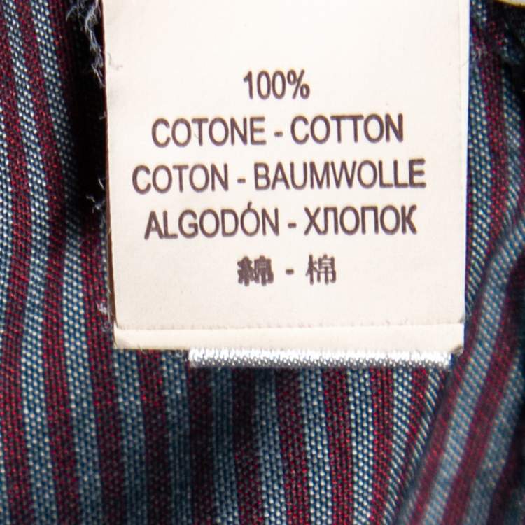 Pre Owned Brunello Cucinelli Dyed Blue Cotton Pants M