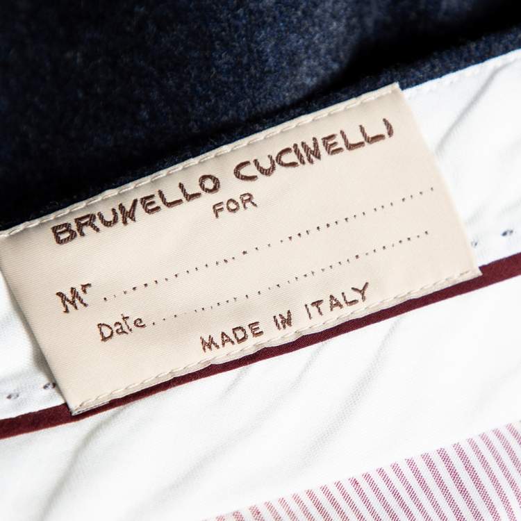 Pre Owned Brunello Cucinelli Dark Blue Wool Pants L