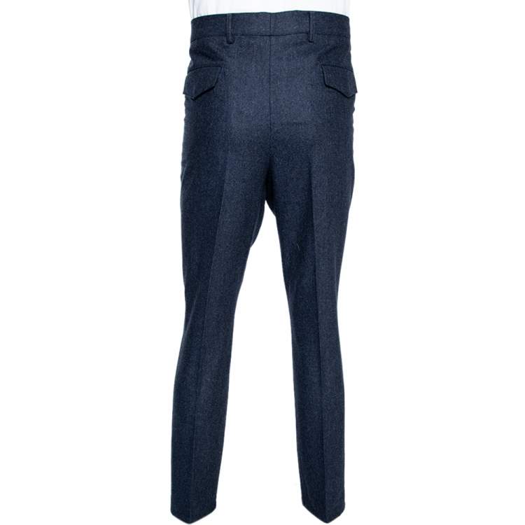 Pre Owned Brunello Cucinelli Dark Blue Wool Pants L
