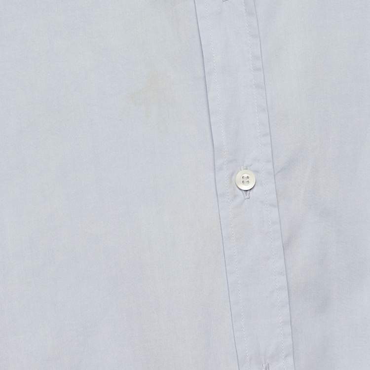 Pre Owned Brunello Cucinelli Blue Cotton Button Front Shirt XXL