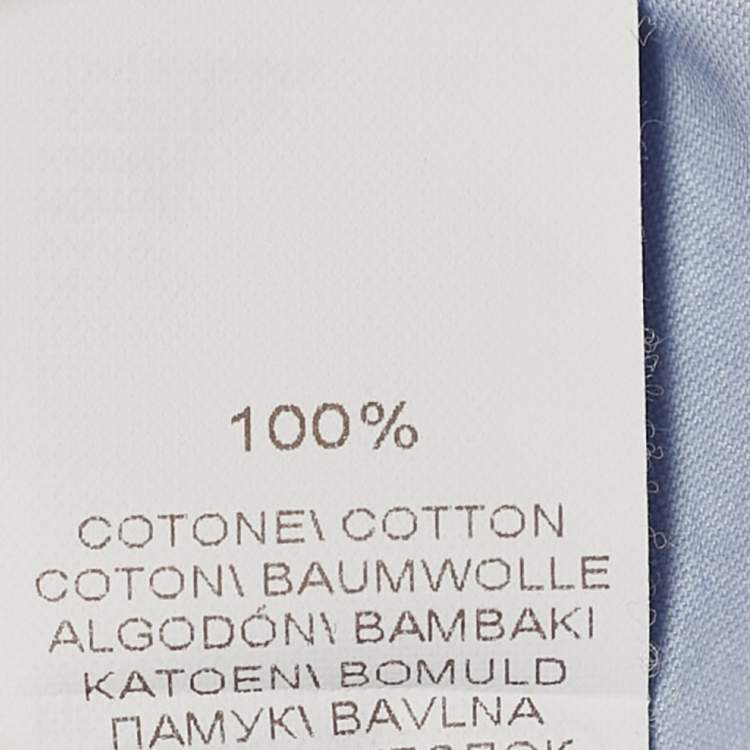 Pre Owned Brunello Cucinelli Blue Cotton Button Front Shirt XXL