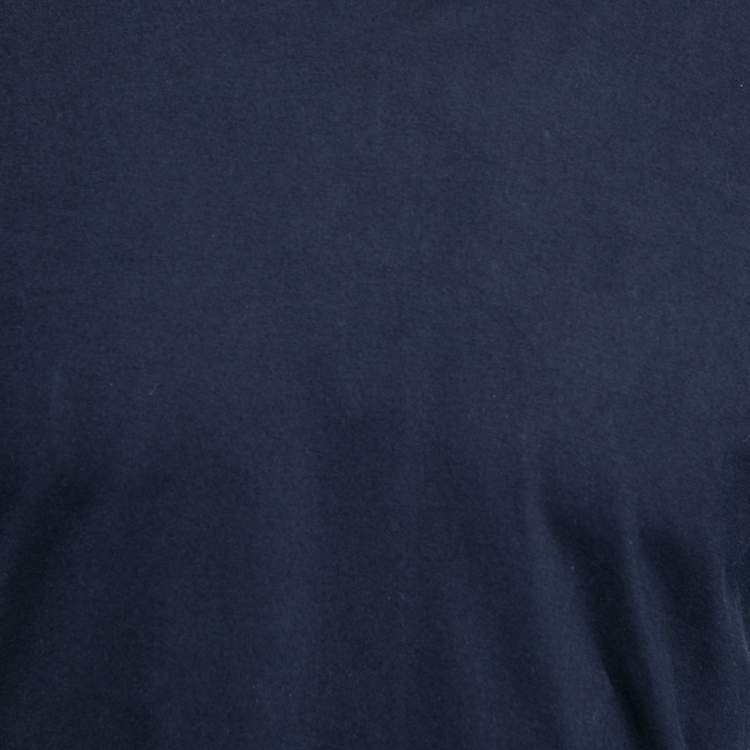 Pre Owned Brunello Cucinelli Navy Blue Cotton Slim Fit Short Sleeve T-Shirt S