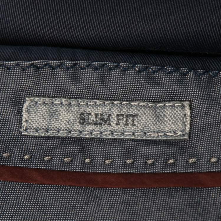Pre Owned Brunello Cucinelli Navy Blue Cotton Pants XXXL