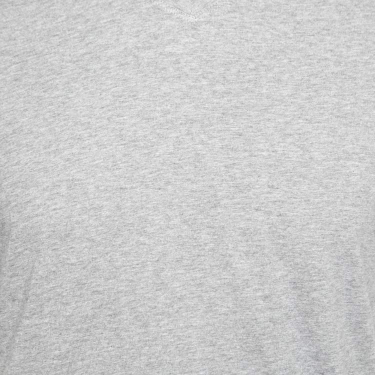 Pre Owned Brunello Cucinelli Grey Cotton V-Neck Short Sleeve Regular Fit T-Shirt XXL