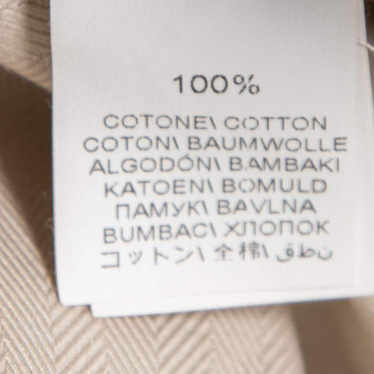 Pre Owned Brunello Cucinelli Beige Cotton Leisure Fit Short Sleeve Shirt M