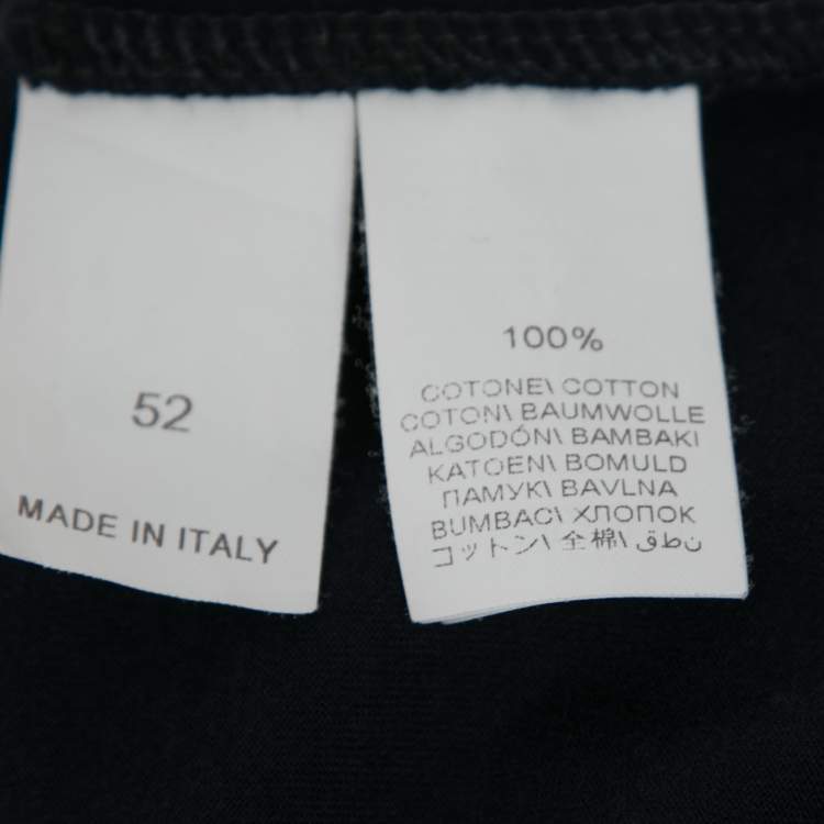 Pre Owned Brunello Cucinelli Navy Blue Cotton V-Neck Short Sleeve T-Shirt XL