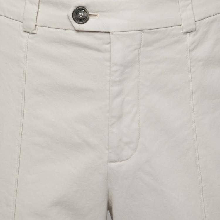 Pre Owned Brunello Cucinelli Light Beige Cotton Leisure Fit Pants XL