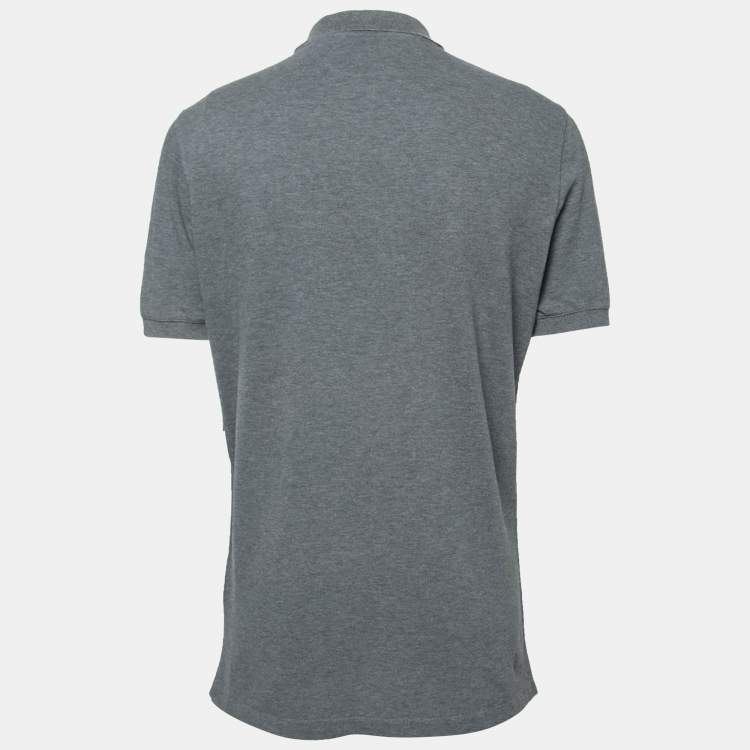 Pre Owned Brunello Cucinelli Grey Cotton Pique Slim Fit Polo T-Shirt XL