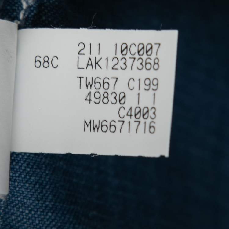Pre Owned Brunello Cucinelli Blue Cotton Slim Fit Shirt M