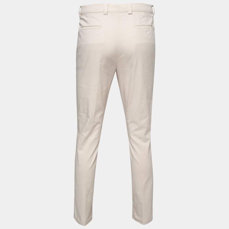 Pre Owned Brunello Cucinelli Cream Cotton Straight Fit Pants S