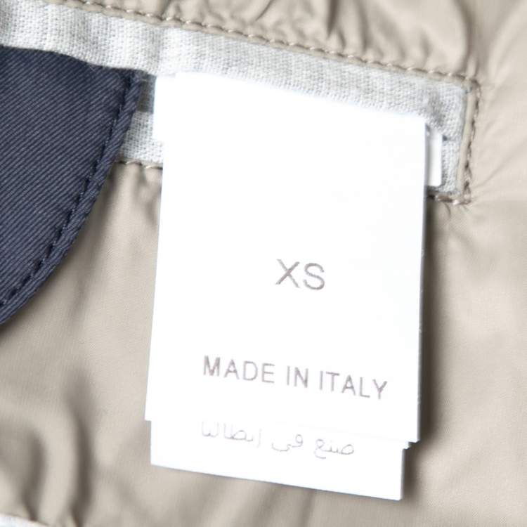 مملوكة مسبقًا Brunello Cucinelli Navy Blue Synthetic Quilted Jacket XS   