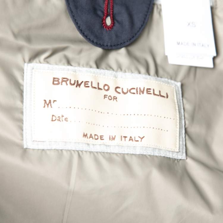 مملوكة مسبقًا Brunello Cucinelli Navy Blue Synthetic Quilted Jacket XS   