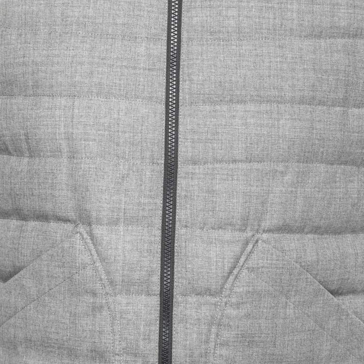 Pre Owned Brunello Cucinelli Grey Wool & Cotton Reversible Jacket Vest M