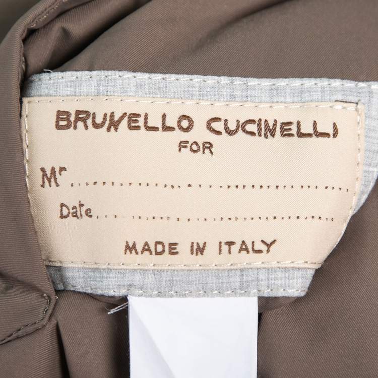Pre Owned Brunello Cucinelli Grey Wool & Cotton Reversible Jacket Vest M