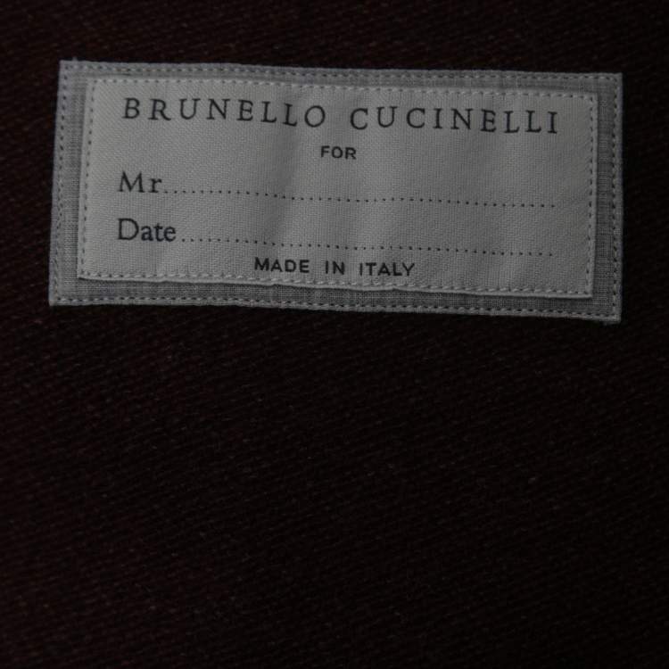 Pre Owned Brunello Cucinelli Burgundy Wool Single-Breasted Blazer S