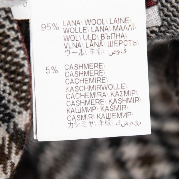 مملوكة مسبقًا Brunello Cucinelli Grey Checked Wool Single Breasted Blazer M