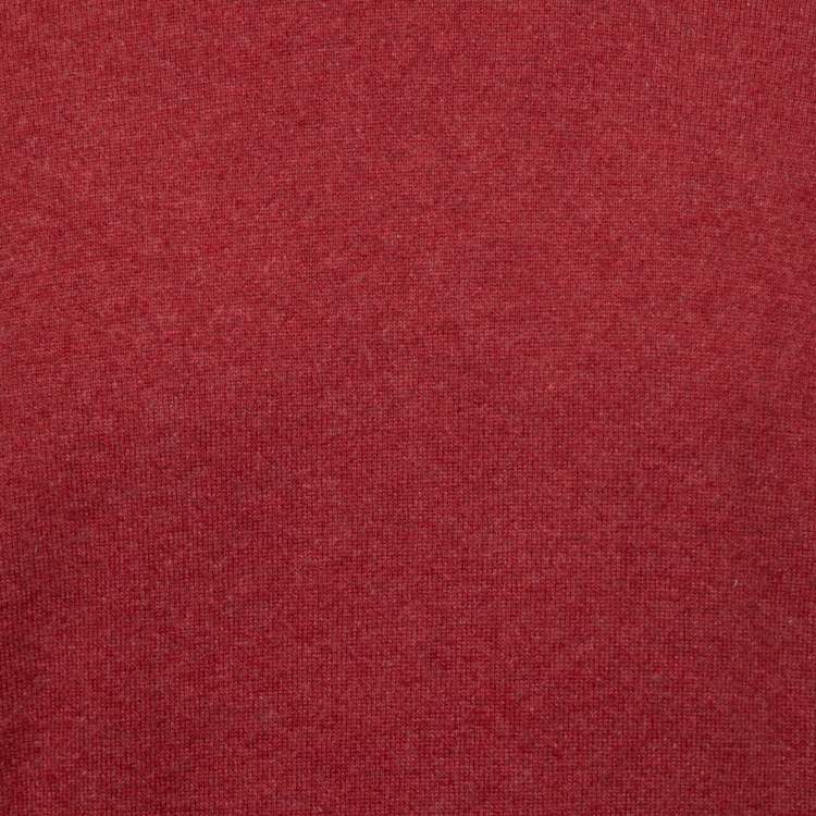 Pre Owned Brunello Cucinelli Light Burgundy Cashmere Crew Neck Jumper XL