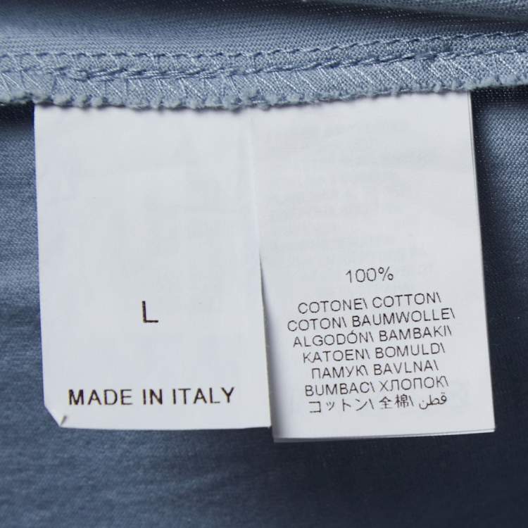 Pre Owned Brunello Cucinelli Blue Cotton Layered Effect Slim Fit T-Shirt L